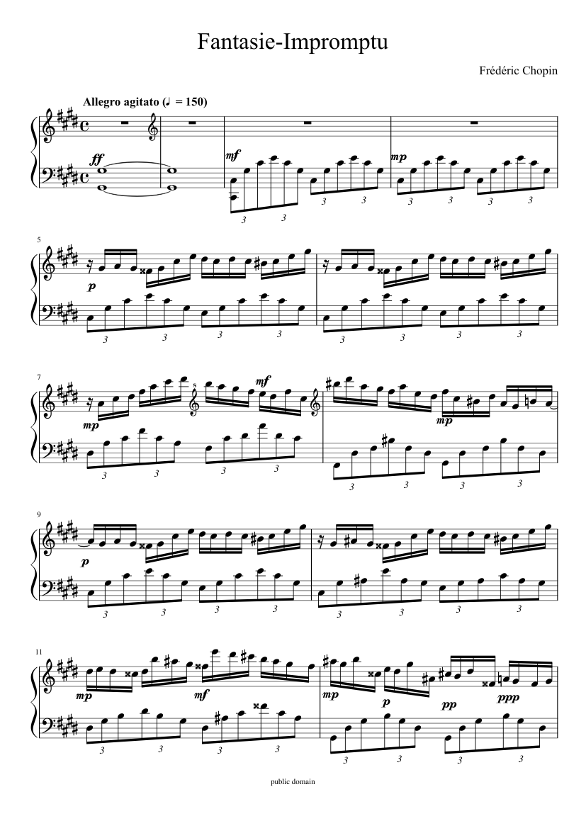 chopin fantaisie impromptu op 66 sheet music